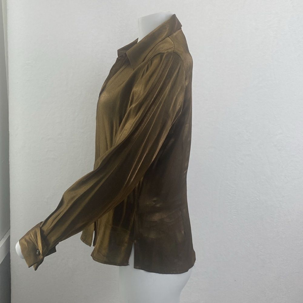 Notations Liquid Gold Button Down Shirt - image 2